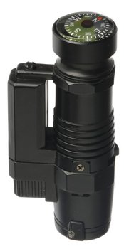 Black, metal, working, torch lighter with compass 3in x 1.25in